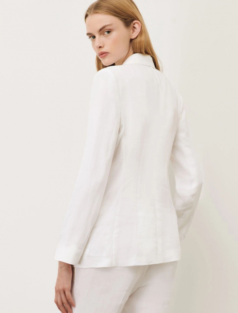 Marynarka Damskie Marella Linen Białe | Polska 738140-SBV