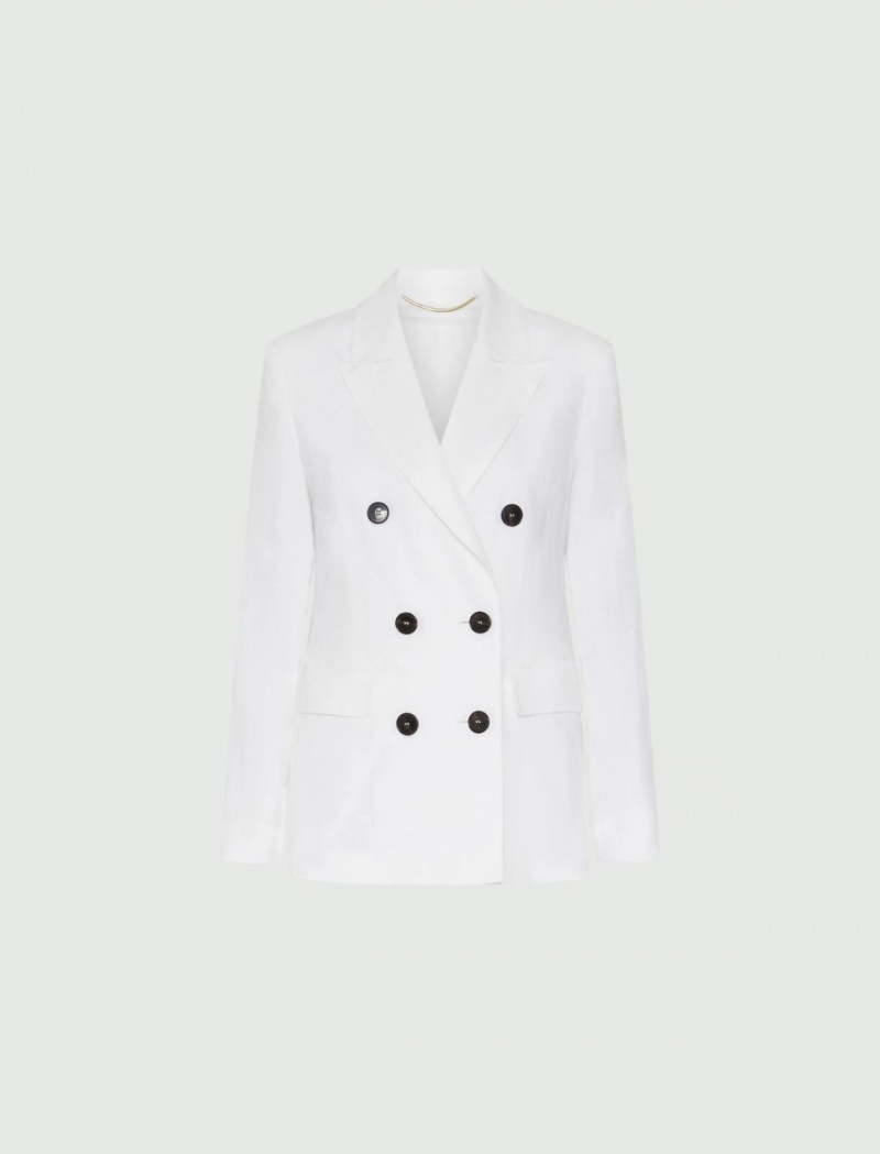 Marynarka Damskie Marella Linen Białe | Polska 738140-SBV