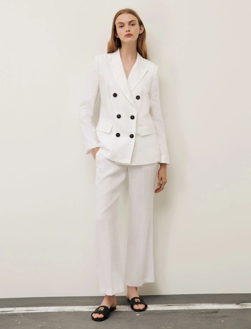 Marynarka Damskie Marella Linen Białe | Polska 738140-SBV