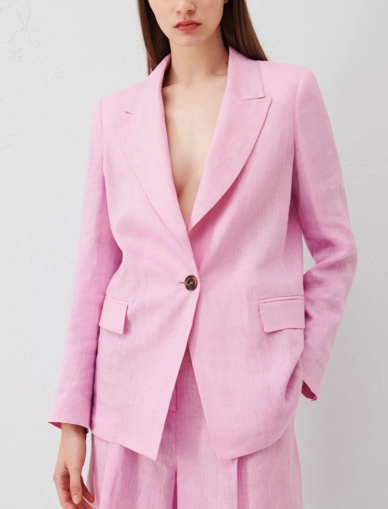 Marynarka Damskie Marella Linen Różowe | Polska 703198-STA