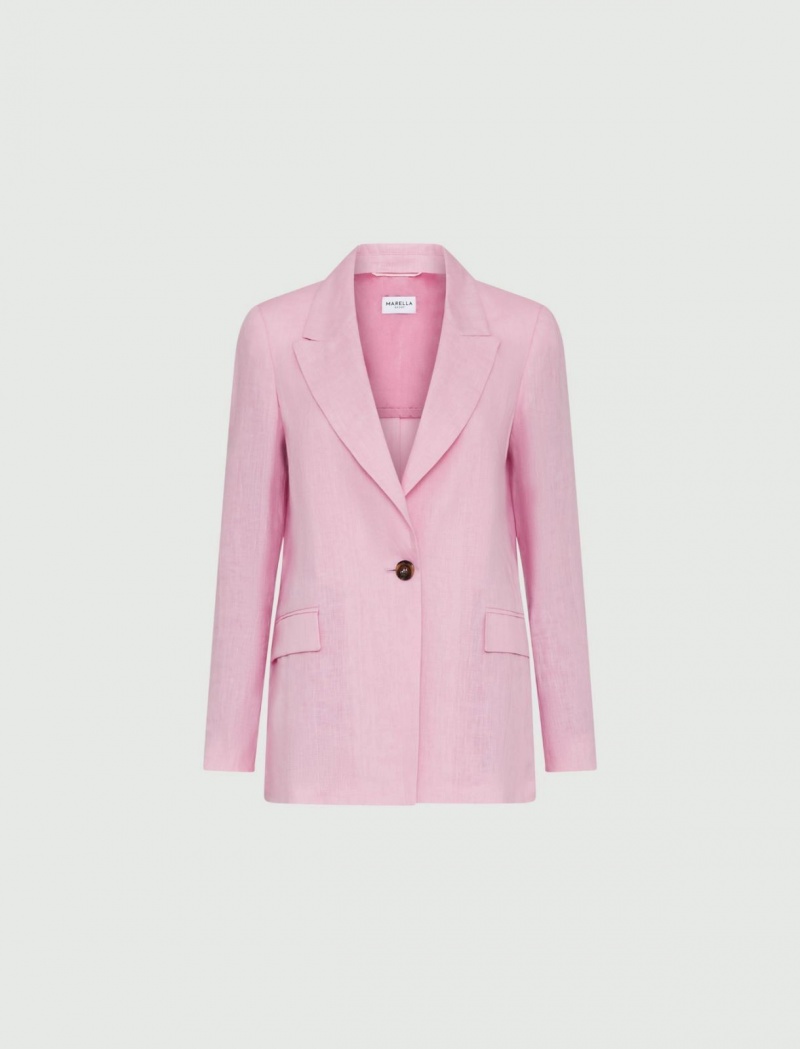 Marynarka Damskie Marella Linen Różowe | Polska 703198-STA