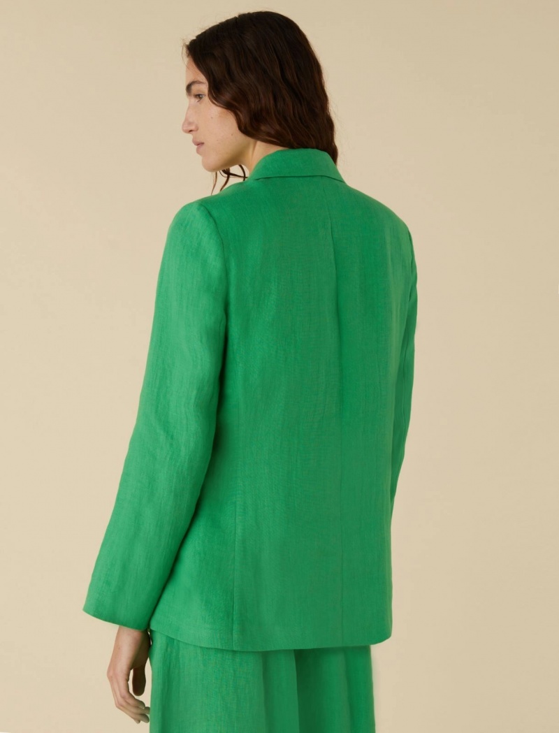 Marynarka Damskie Marella Linen Turkusowe | Polska 062378-NRB