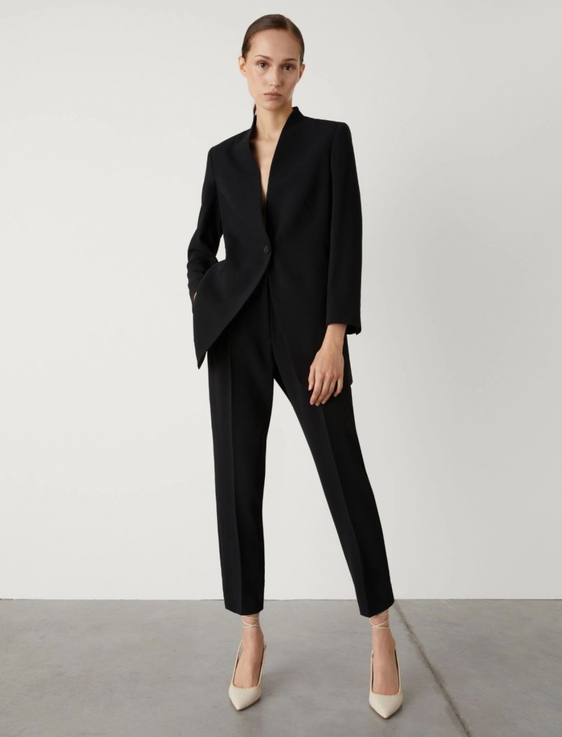 Marynarka Damskie Marella Long Czarne | Polska 278104-MOI