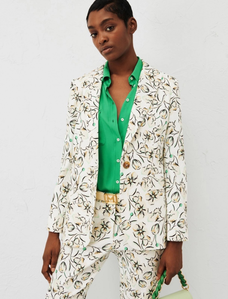 Marynarka Damskie Marella Patterned Zielone | Polska 471365-LEW