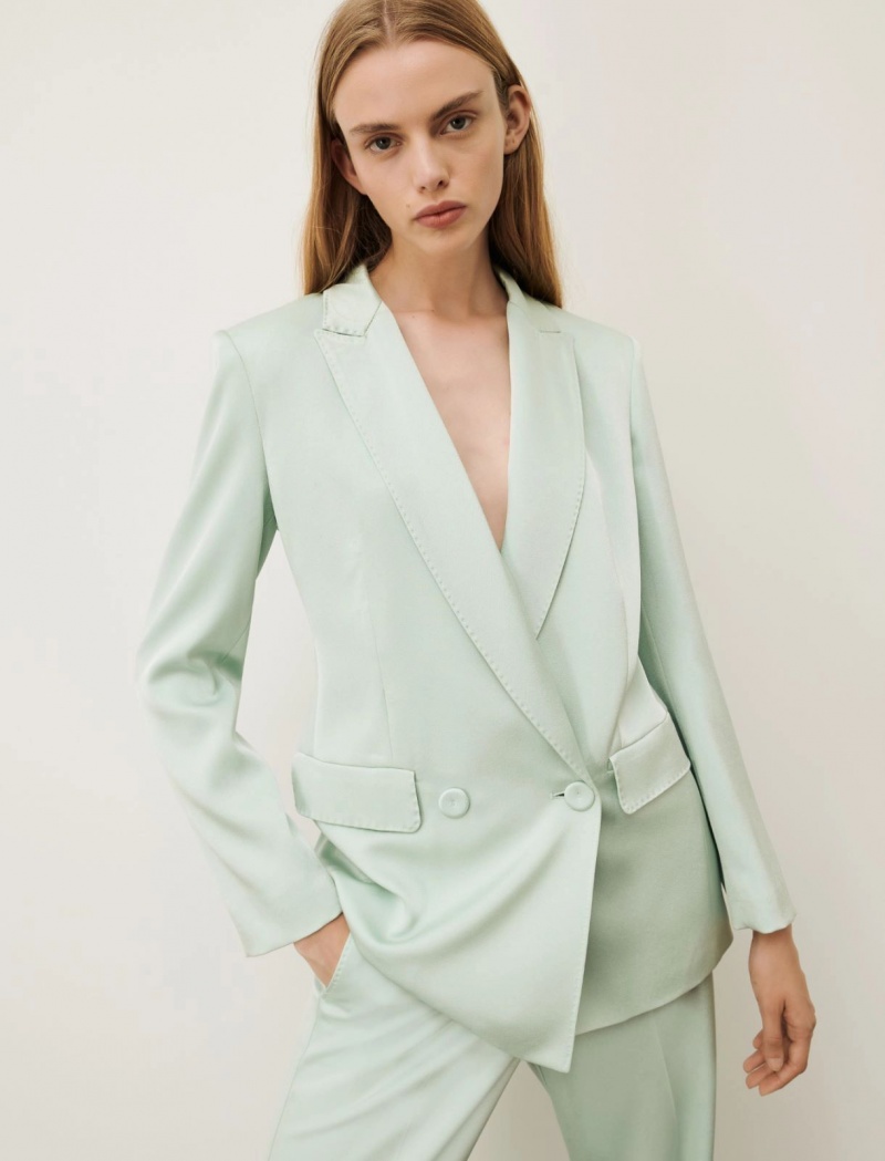 Marynarka Damskie Marella Satin Turkusowe | Polska 862901-UYX