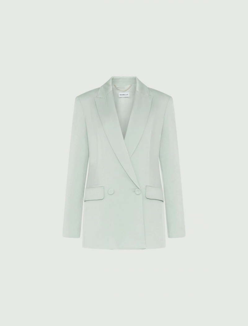 Marynarka Damskie Marella Satin Turkusowe | Polska 862901-UYX