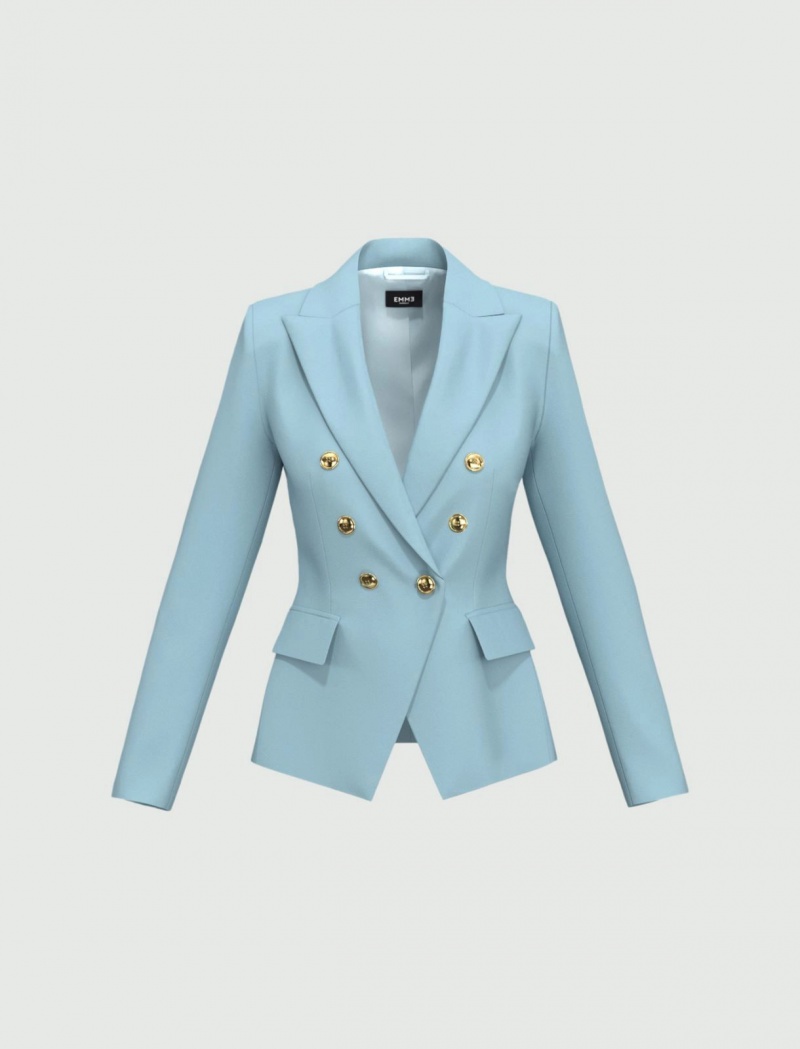 Marynarka Damskie Marella Semi-Fitted Głęboka Niebieskie | Polska 260394-AIL