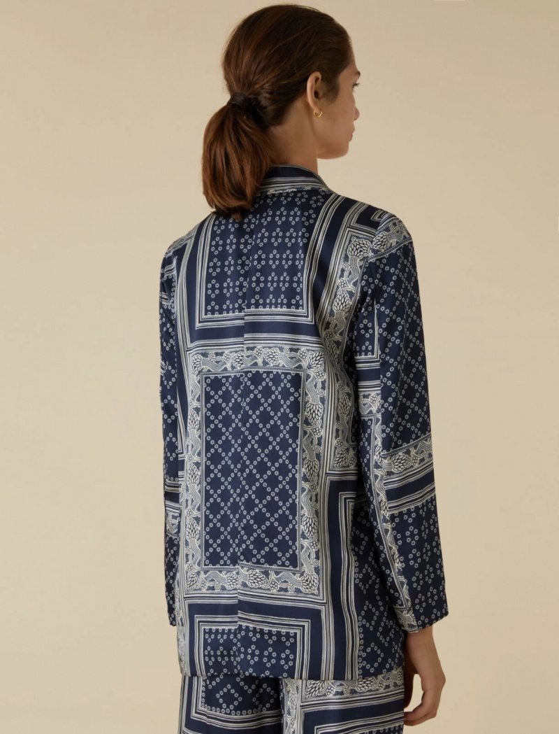 Marynarka Damskie Marella Twill Niebieskie | Polska 943512-APX