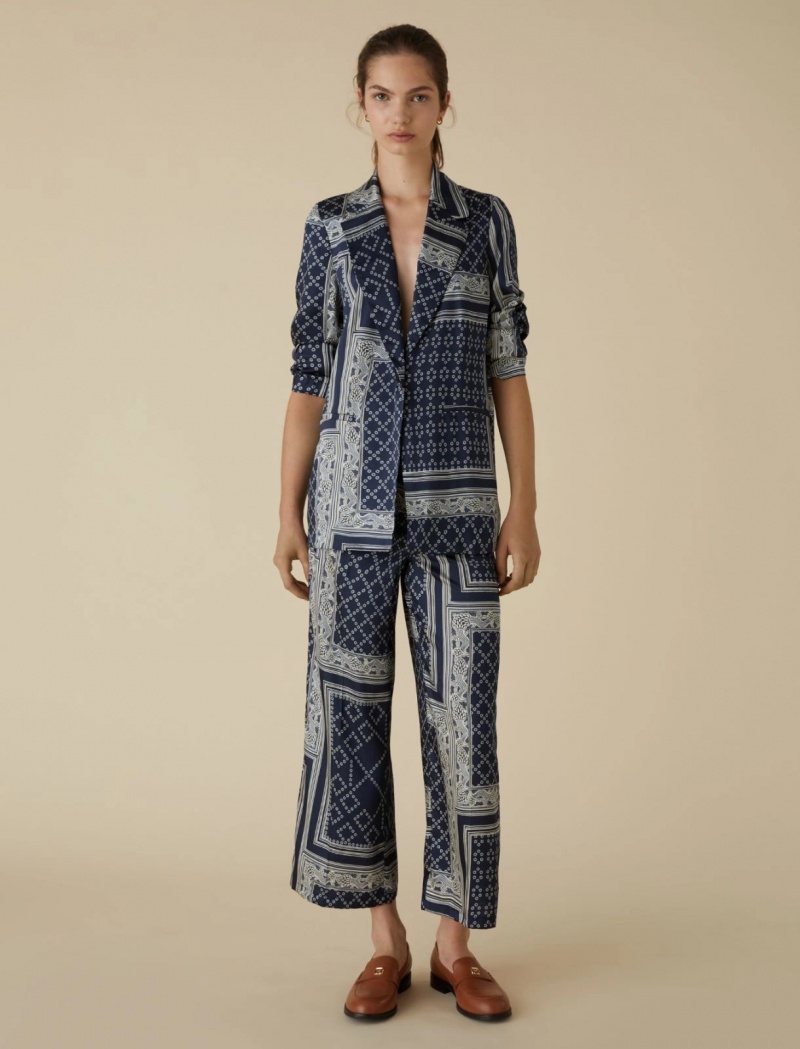 Marynarka Damskie Marella Twill Niebieskie | Polska 943512-APX