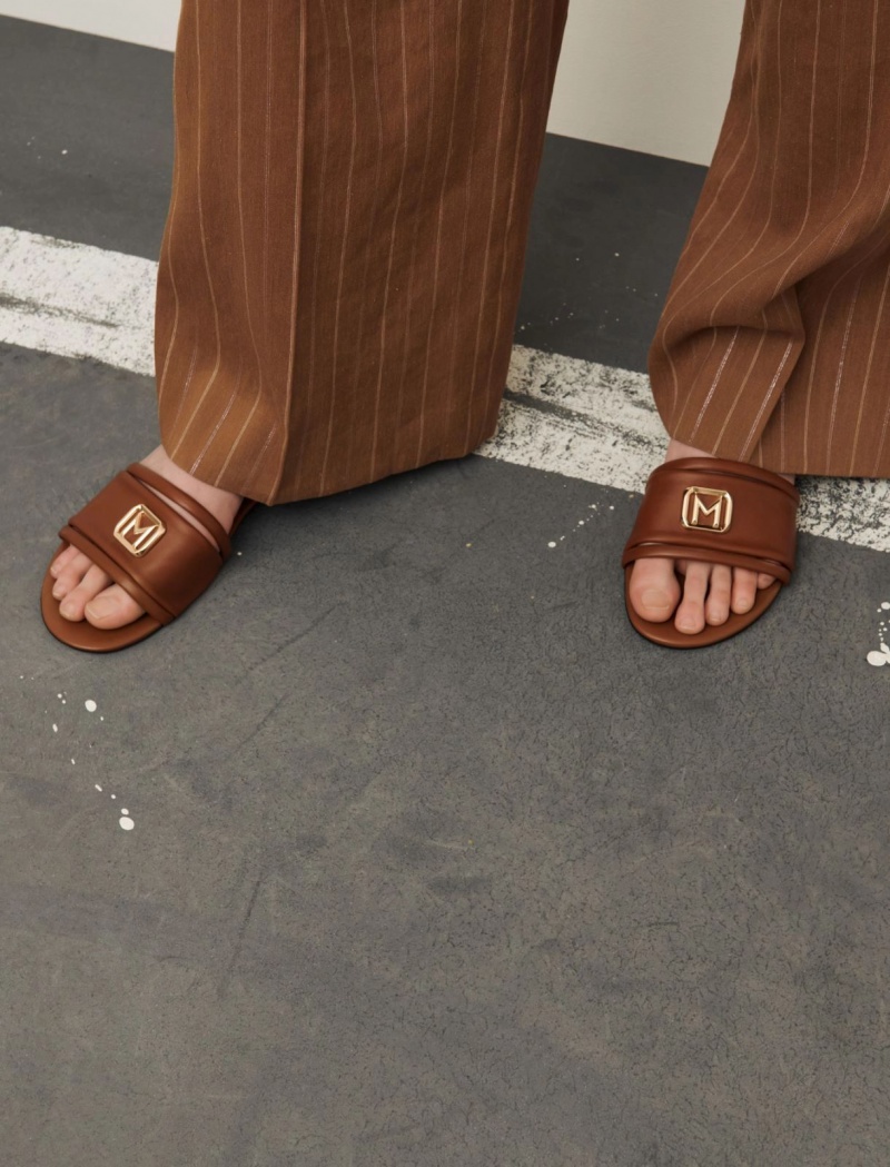 Mules Damskie Marella Logo Brązowe | Polska 506932-MHU