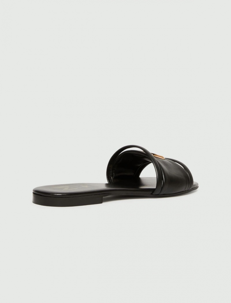 Mules Damskie Marella Logo Czarne | Polska 327581-GRN