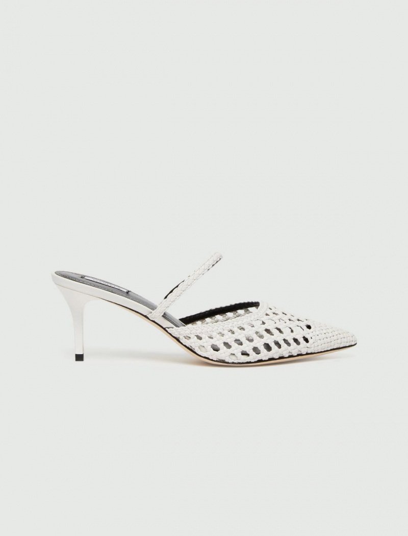 Mules Damskie Marella Woven Białe | Polska 408157-XGI