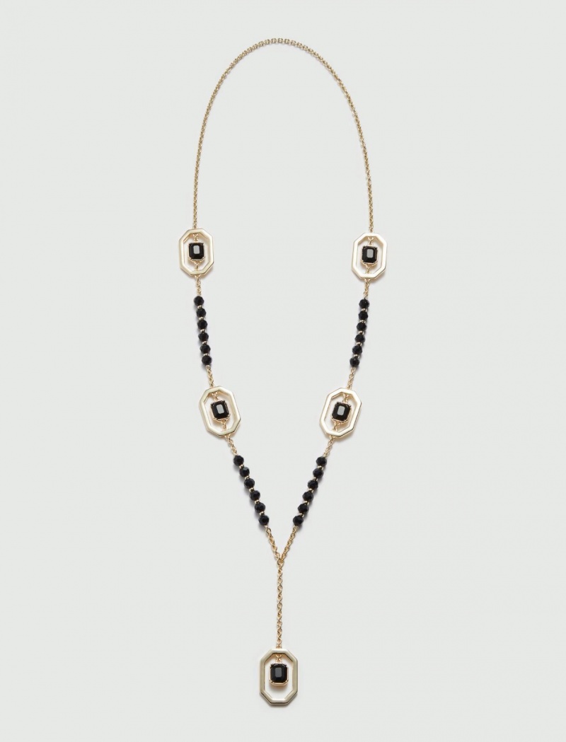 Naszyjnik Damskie Marella Rhinestone Czarne | Polska 086514-RCO