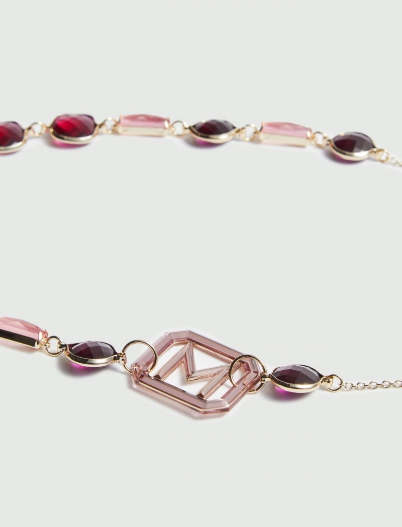 Naszyjnik Damskie Marella Rhinestone Różowe | Polska 958210-ZSK
