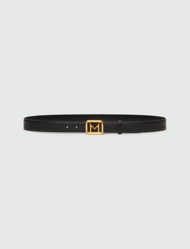 Pasek Damskie Marella Logo Czarne | Polska 681209-DQH
