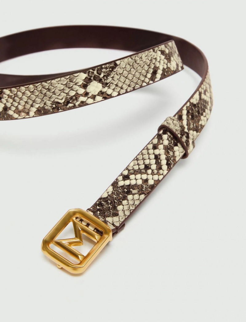Pasek Damskie Marella Python-Print Szare | Polska 209147-BMI