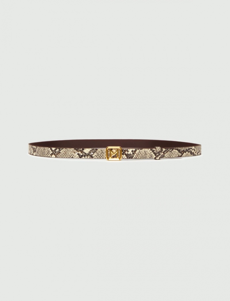 Pasek Damskie Marella Python-Print Szare | Polska 209147-BMI