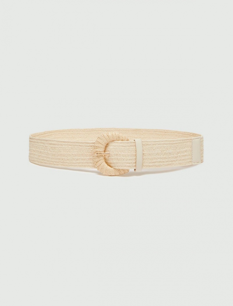 Pasek Damskie Marella Raffia Białe | Polska 476305-TQF