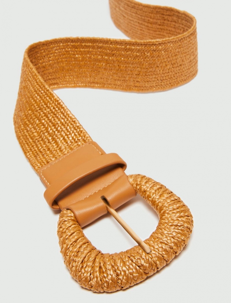 Pasek Damskie Marella Raffia Brązowe | Polska 916473-HOU