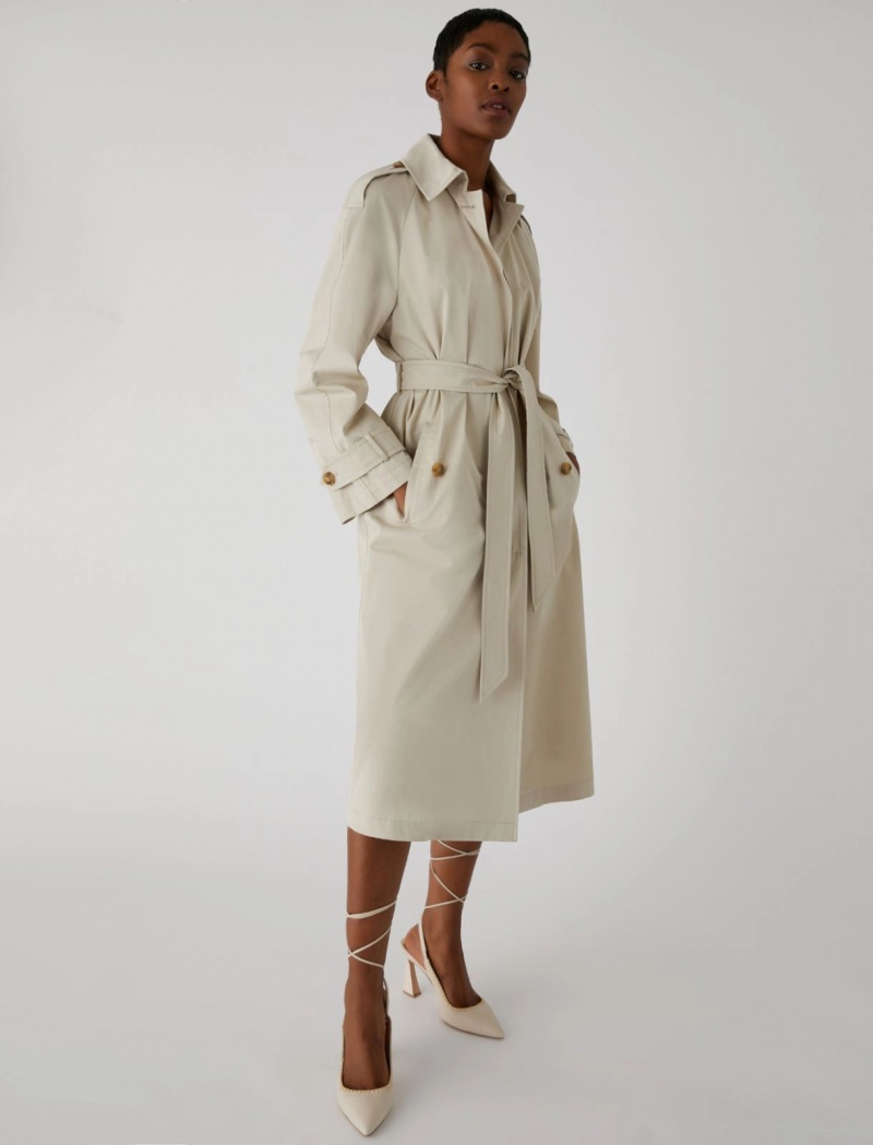 Płaszcz Damskie Marella Belted Trench Beżowe | Polska 947380-CZN
