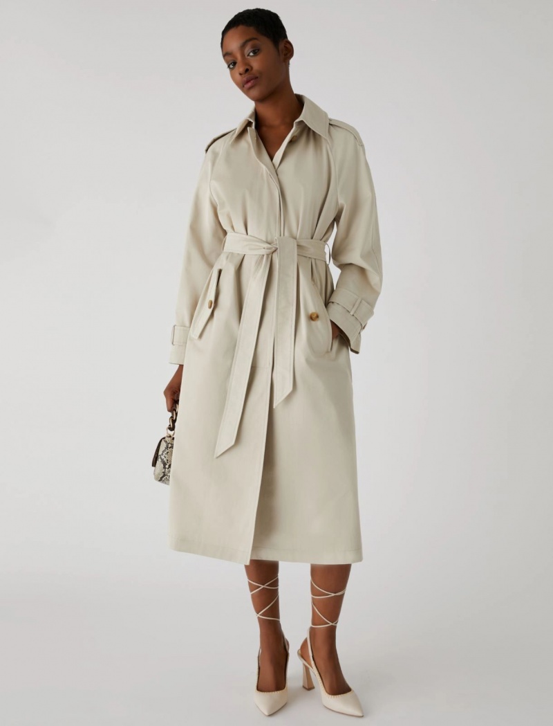 Płaszcz Damskie Marella Belted Trench Beżowe | Polska 947380-CZN