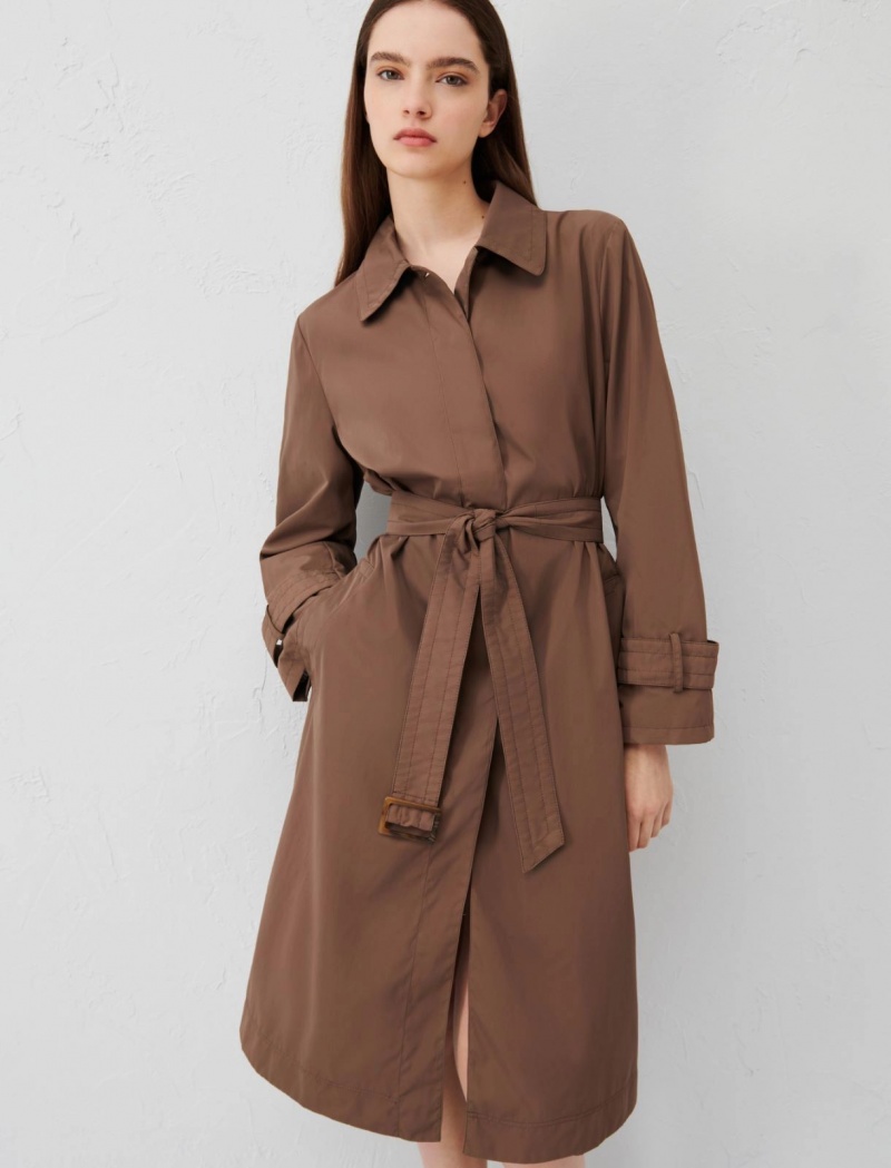 Płaszcz Damskie Marella Belted Trench Brązowe | Polska 150937-UCD