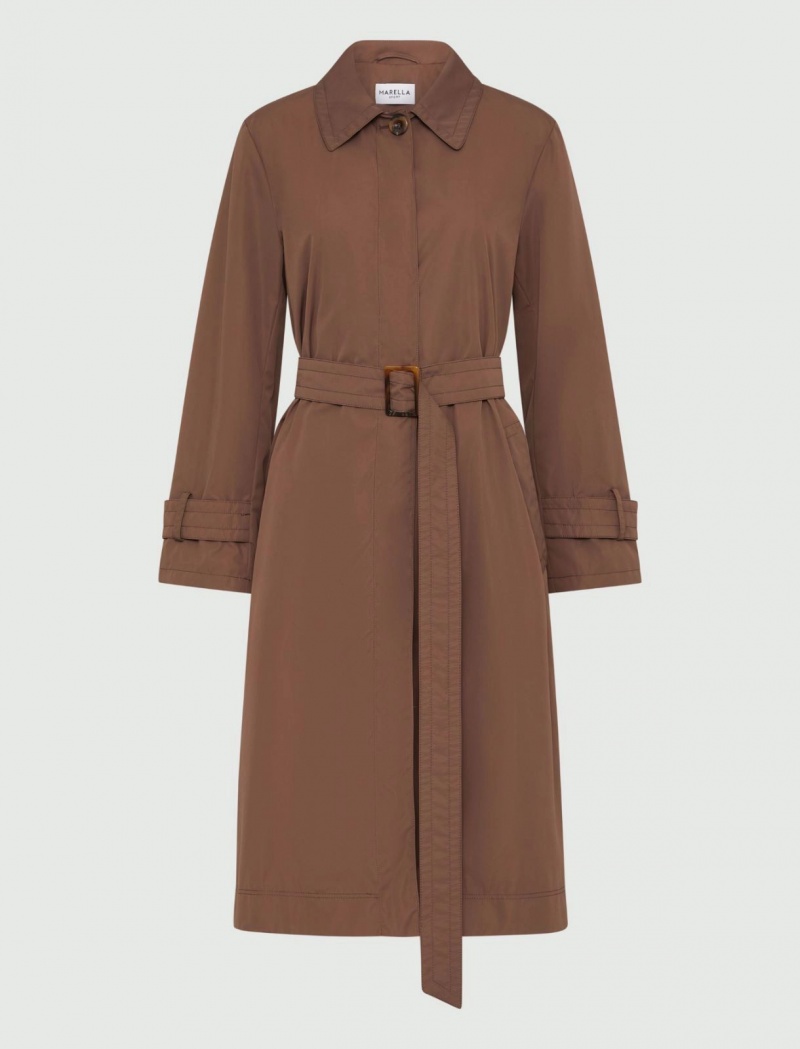 Płaszcz Damskie Marella Belted Trench Brązowe | Polska 150937-UCD