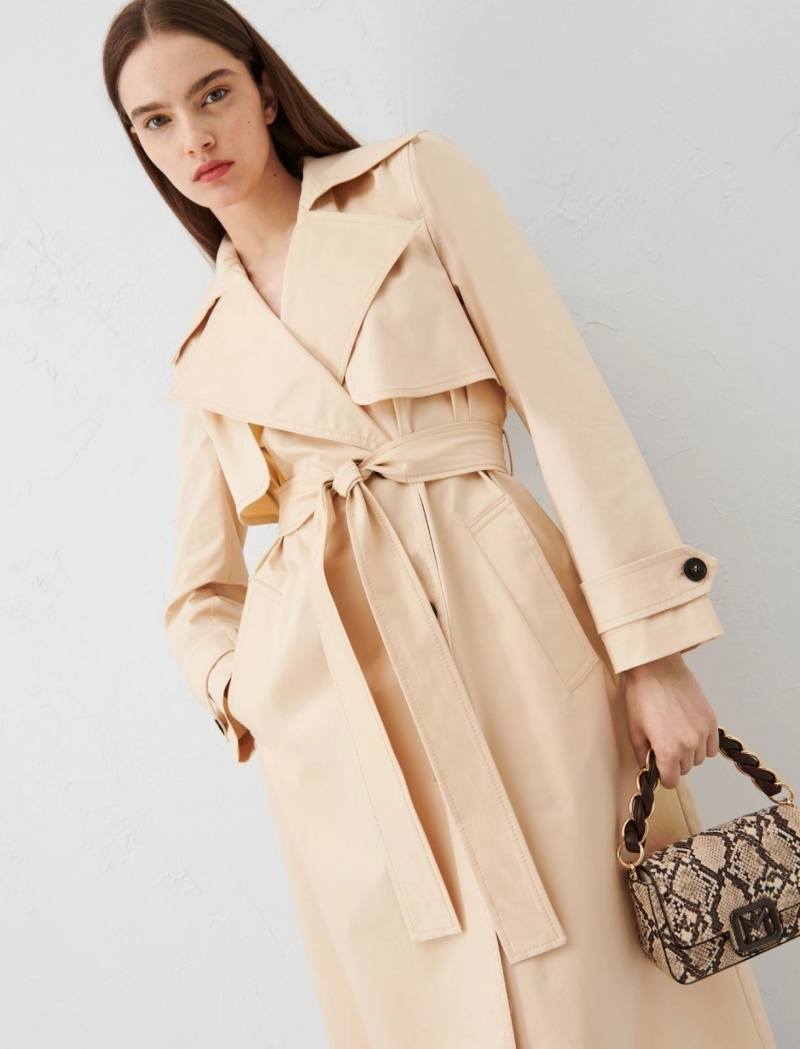 Płaszcz Damskie Marella Double-Breasted Trench Beżowe | Polska 743915-HVE