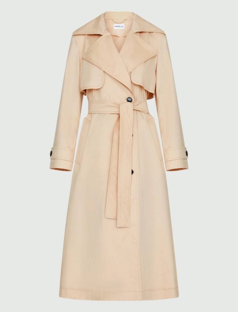 Płaszcz Damskie Marella Double-Breasted Trench Beżowe | Polska 743915-HVE