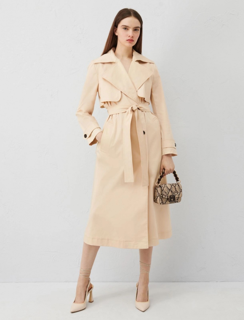Płaszcz Damskie Marella Double-Breasted Trench Beżowe | Polska 743915-HVE