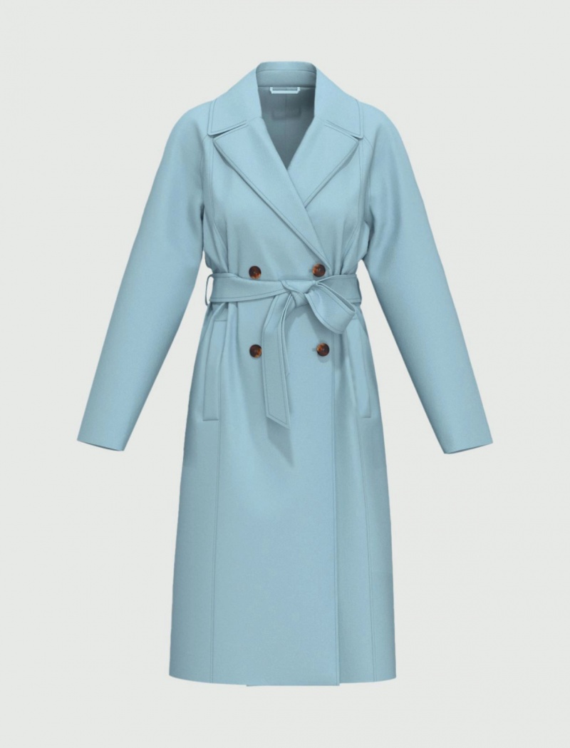 Płaszcz Damskie Marella Gabardine Trench Głęboka Niebieskie | Polska 436902-FDG