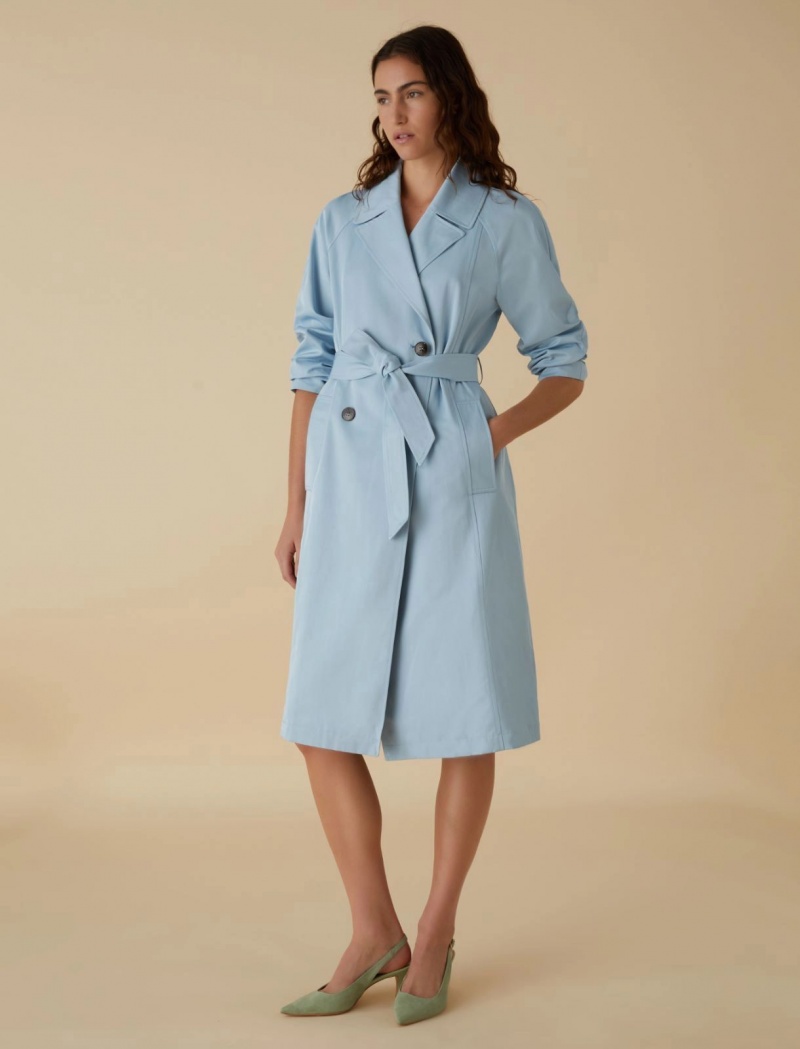 Płaszcz Damskie Marella Gabardine Trench Głęboka Niebieskie | Polska 436902-FDG