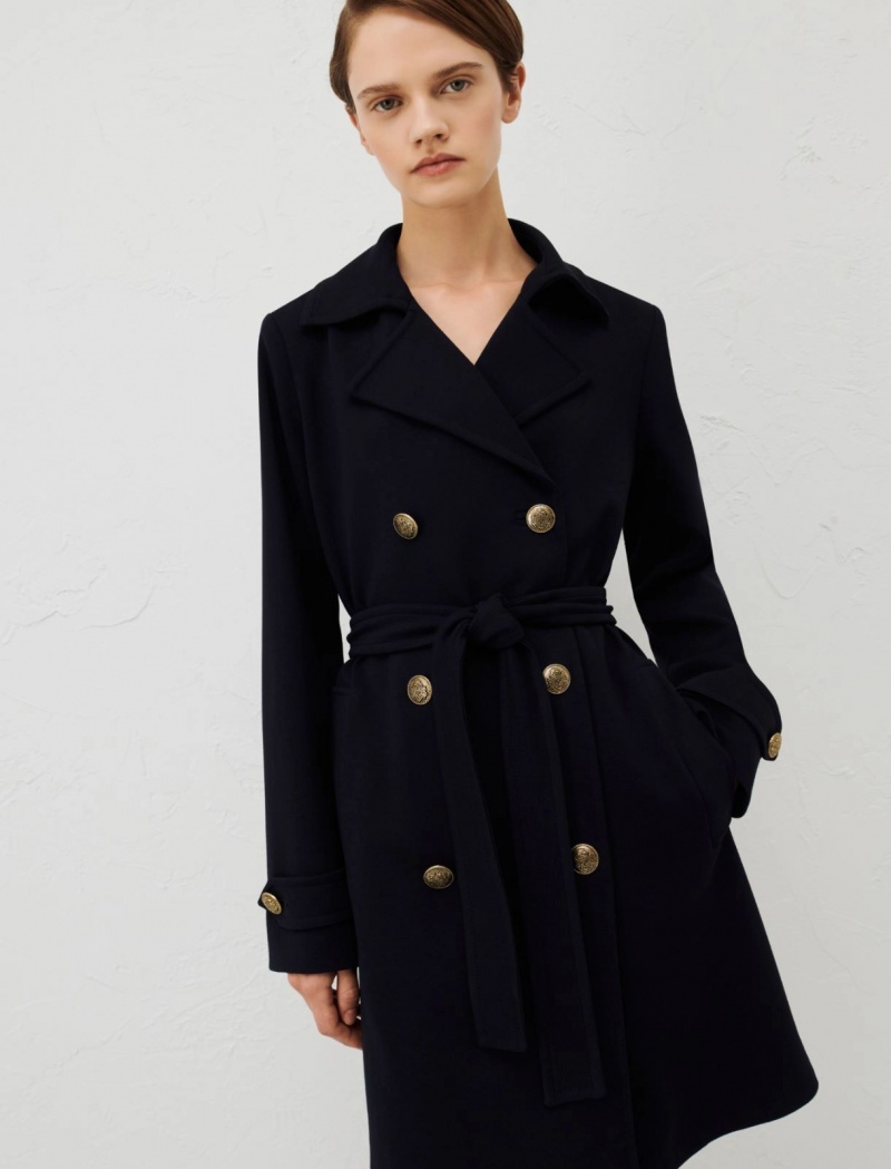 Płaszcz Damskie Marella Jersey Trench Granatowe | Polska 328507-YOW