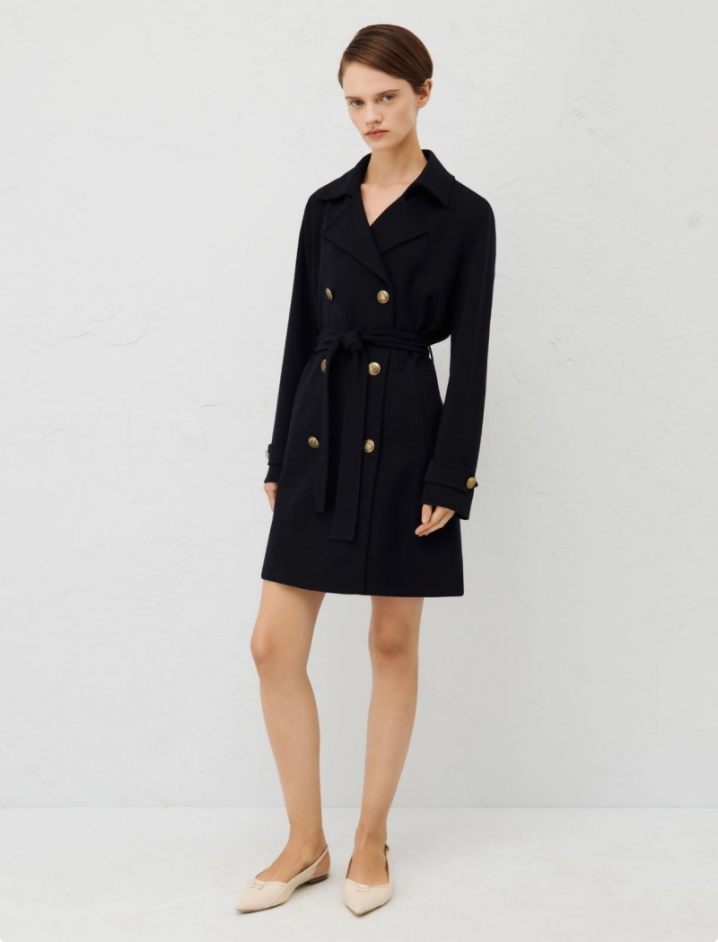 Płaszcz Damskie Marella Jersey Trench Granatowe | Polska 328507-YOW