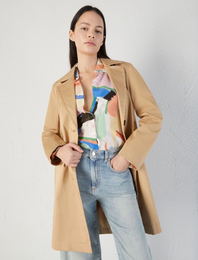 Płaszcz Damskie Marella Single-Breasted Trench Brązowe | Polska 863719-TMC