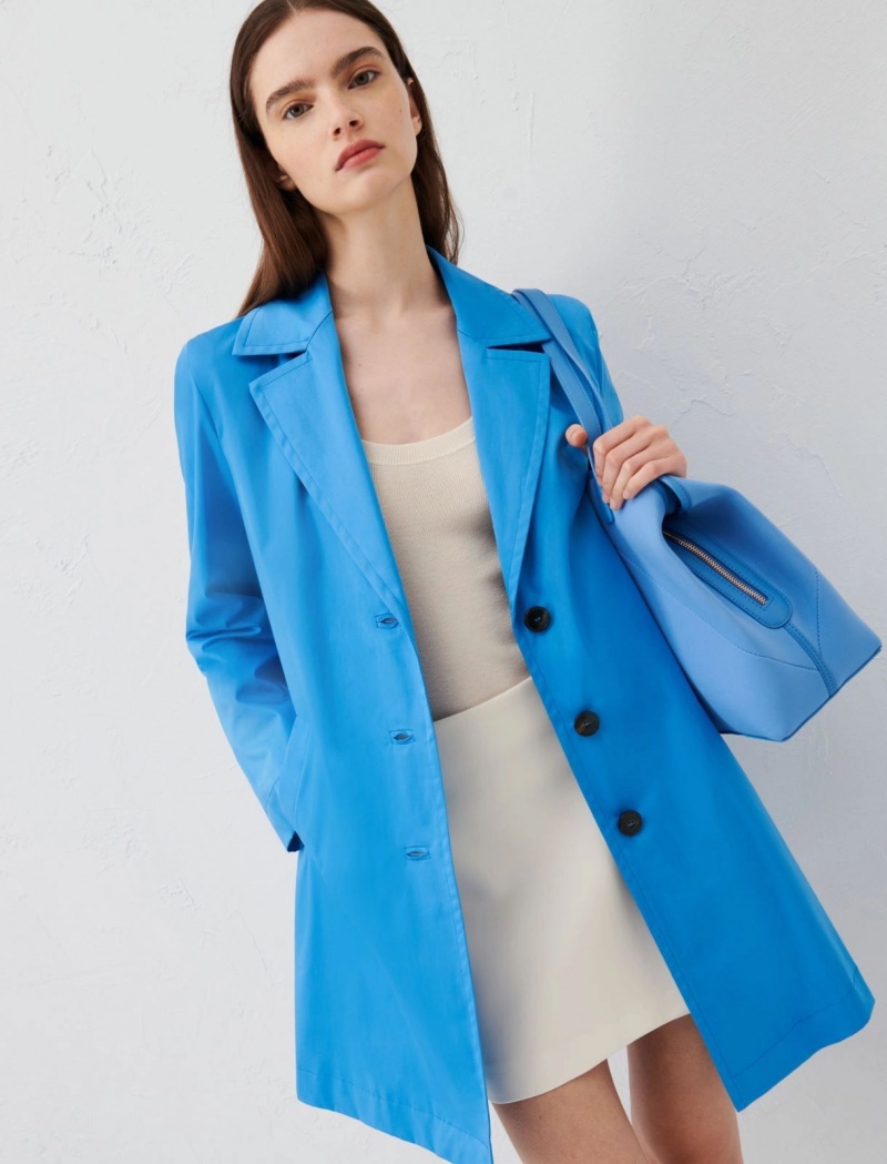 Płaszcz Damskie Marella Single-Breasted Trench Jasny Niebieskie | Polska 307961-JHW