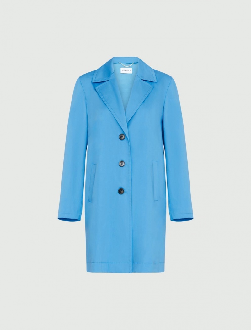 Płaszcz Damskie Marella Single-Breasted Trench Jasny Niebieskie | Polska 307961-JHW