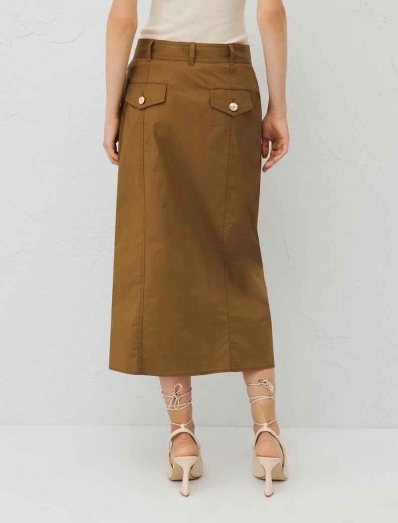 Spódnica Damskie Marella Button-Up Oliwkowe | Polska 516024-ZXS