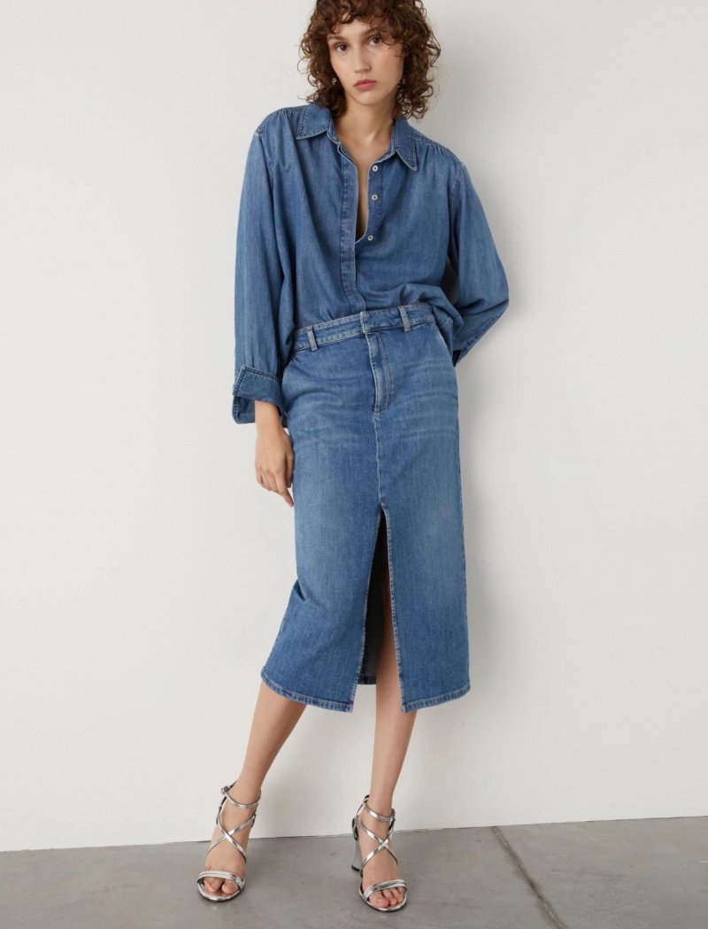 Spódnica Damskie Marella Denim Niebieskie | Polska 315807-NKU