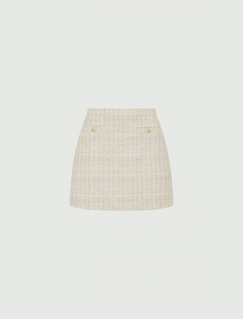 Spódnica Damskie Marella Mini With Lurex Beżowe | Polska 407125-ZSX