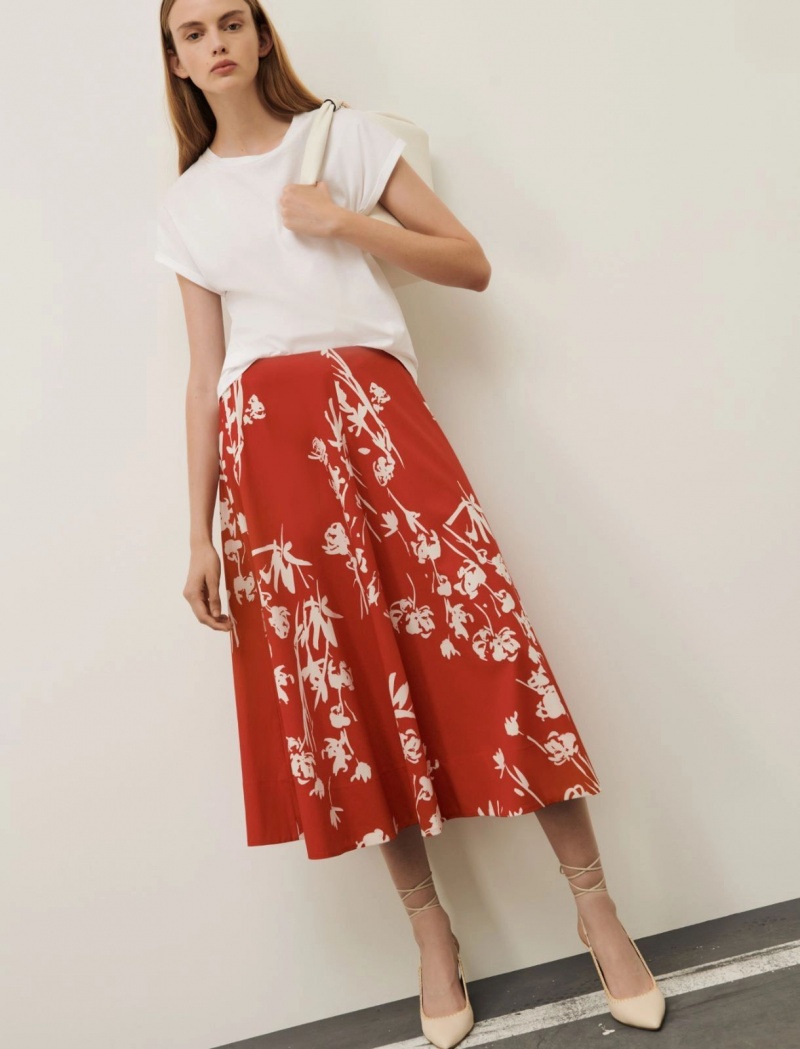 Spódnica Damskie Marella Patterned Czerwone | Polska 023759-HBX