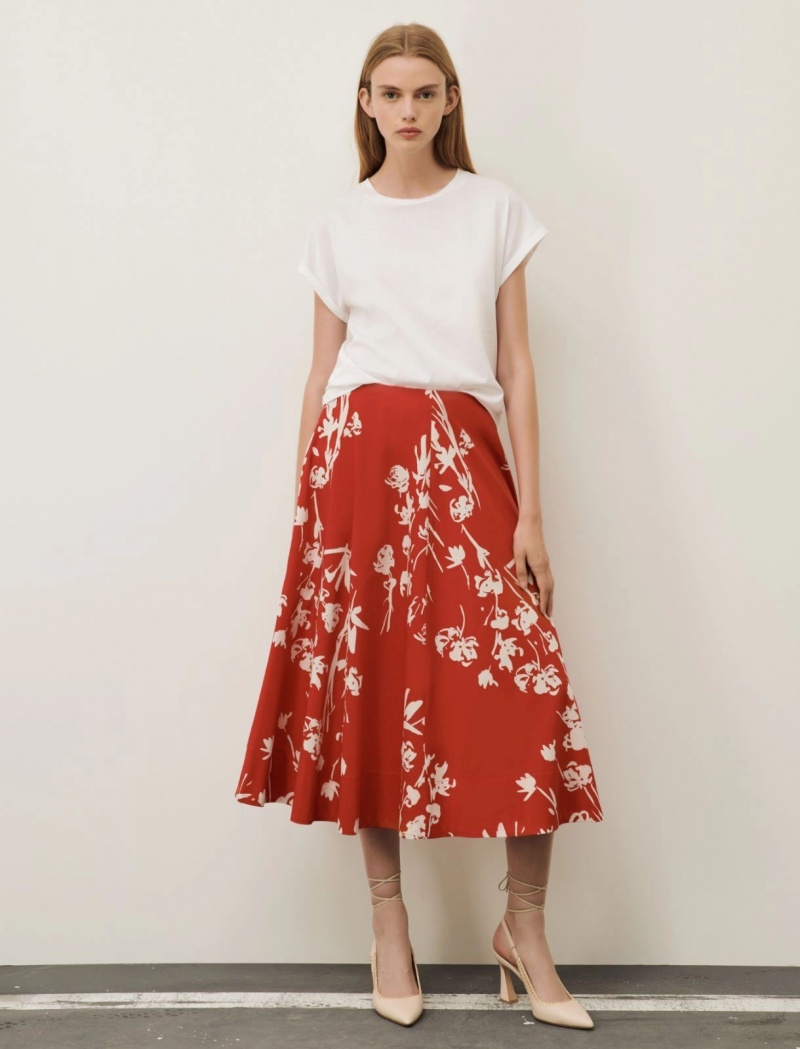 Spódnica Damskie Marella Patterned Czerwone | Polska 023759-HBX