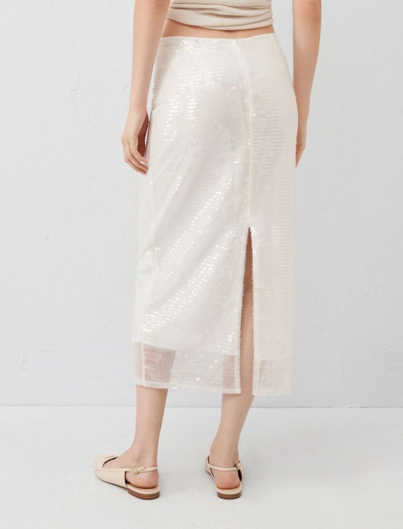 Spódnica Damskie Marella Sequin Białe | Polska 073514-UNS
