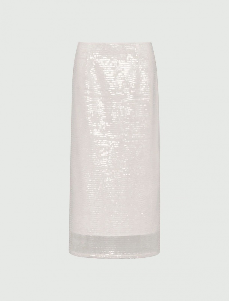 Spódnica Damskie Marella Sequin Białe | Polska 073514-UNS
