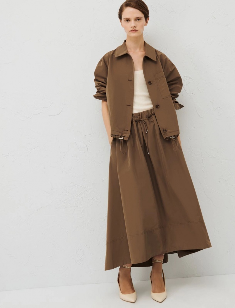 Spódnica Damskie Marella Taffeta Brązowe | Polska 350641-PIZ