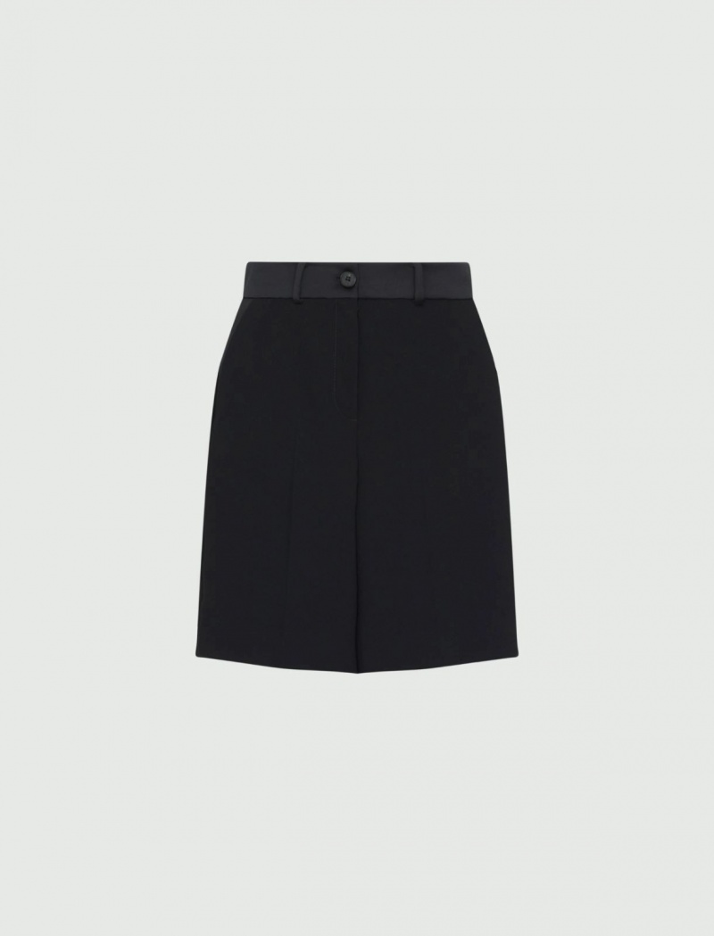 Spodenki Damskie Marella Crepe Czarne | Polska 092831-MHB