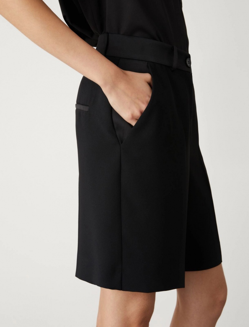 Spodenki Damskie Marella Crepe Czarne | Polska 370216-ABT