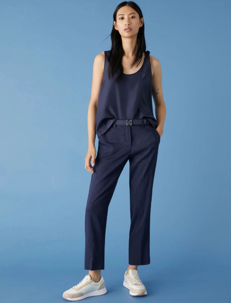 Spodnie Chinosy Damskie Marella Chinos Niebieskie | Polska 317256-ZYU
