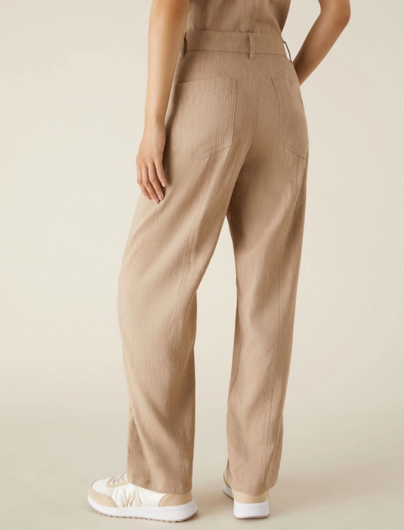 Spodnie Damskie Marella Carrot-Fit Beżowe | Polska 415982-CSP