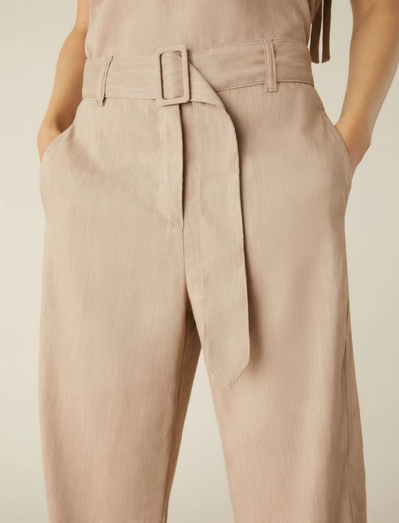 Spodnie Damskie Marella Carrot-Fit Beżowe | Polska 415982-CSP